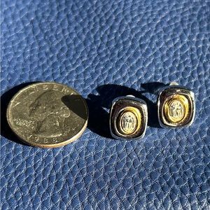 Earrings Silver and gold tone for pierced ears.